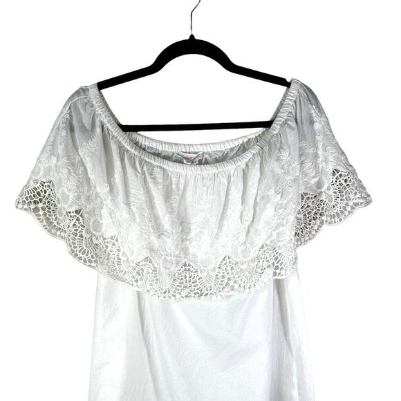 Ingrid & Isabel Lace Off the Shoulder 100% Cotton Maternity Top Ivory Size XS - Picture 5 of 11